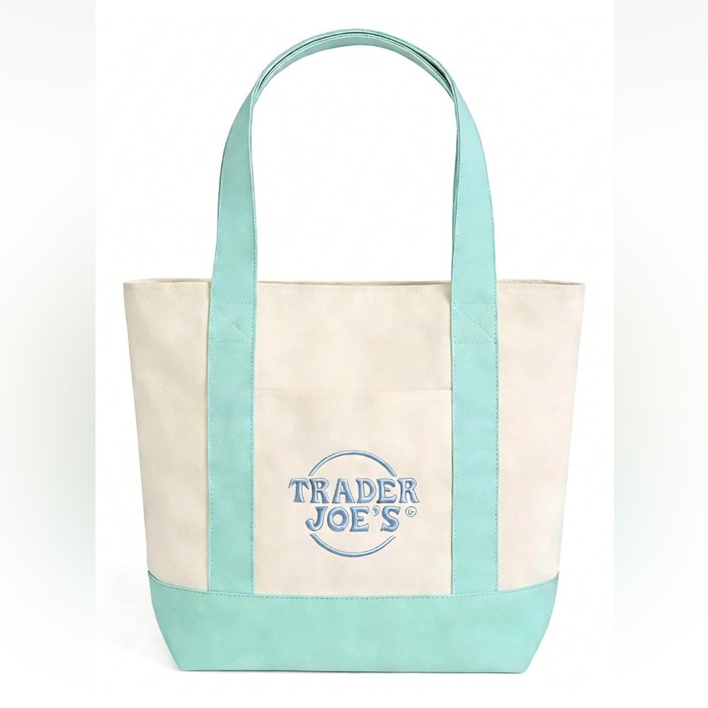 Pastel Trader Joe’s mini tote bags pastel Green NWT